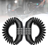 Combination lock - 2 pieces - Black - Motorcycle helmet lock - Theft security - Retractable - Luggage lock - With 4-digit combination - Security lock