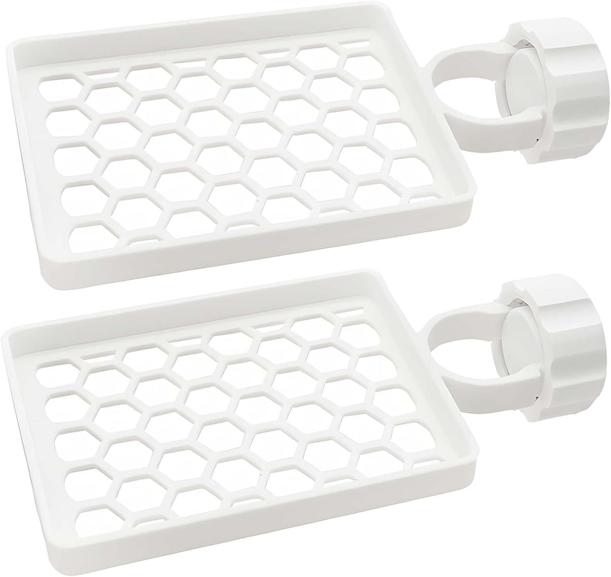 Set of two hangers, sponsor and sink organizer - drainage rack with clips - suitable for kitchens and bathrooms - reusable and removable - for holding soap and sponges - easy to install and adjust