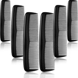 12-piece hair brush set - fine plastic hair brush in pocket size - unisex - fine comb (black)