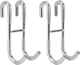 Shower Curtain Hooks (2-pack) - Towel Hooks for Frameless Glass Shower Doors - Shower Squeegee Hooks
