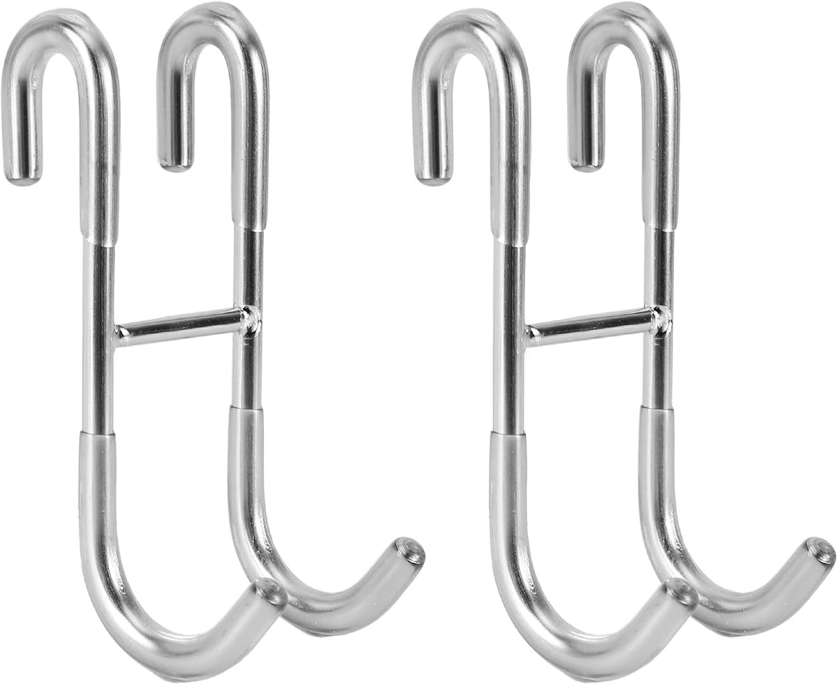 Shower Curtain Hooks (2-pack) - Towel Hooks for Frameless Glass Shower Doors - Shower Squeegee Hooks