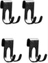 Suction hooks without drilling for hanging bath sponges, towels and razor holders for the bathroom, office, kitchen utensil holder, bathroom, kitchen knives - 4-pack - black.