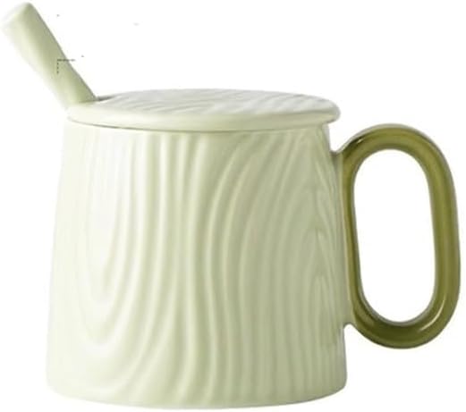Ceramic mug for home - 8.4 oz plain coffee/tea mug - Dopamine Mood - Coffee mug for reading/studying (green)