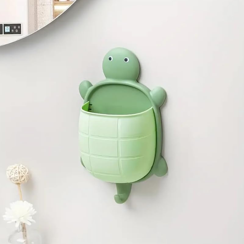 Nice hanging bathroom storage basket with hooks - Wall-mounted plastic box without drilling - Storage box for toiletries/cosmetics - Space-saving organizer for home - Environmentally friendly