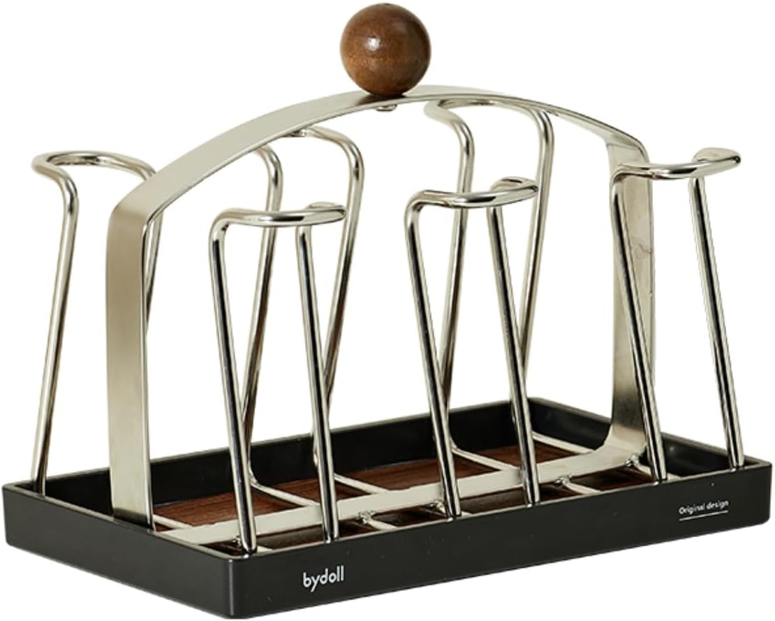 Stainless steel holder - sturdy and dries quickly - removable drip tray - suitable for coffee cups/glasses/mugs - ideal for the kitchen/dining table/café.