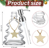 Soap Dispenser - Christmas Tree Shape - Glass - with Stainless Steel Pump - Christmas Decoration - Lotion Pump Bottle - Hand Soap Dispenser - Empty Pump - Suitable for Bathroom and Kitchen