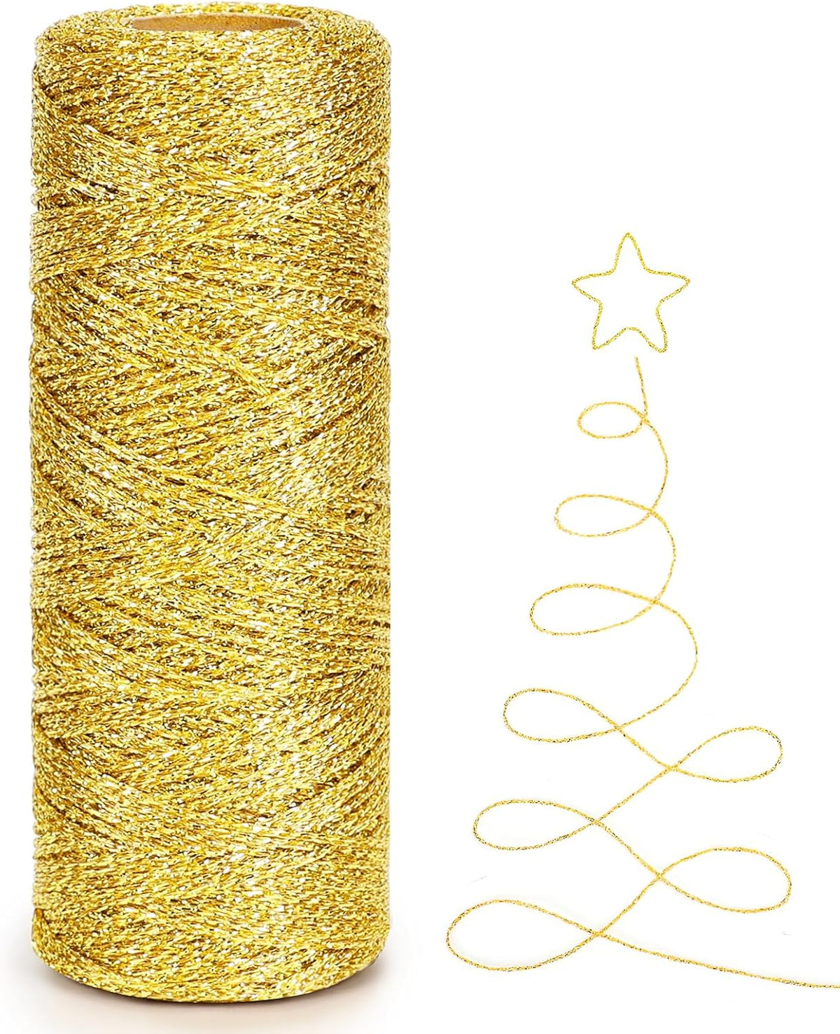 Henneptouw - Golden henneptouw - 100m gold Christmas ribbon - For gift wrapping - Christmas decoration - Party decoration - DIY - Sewing supplies