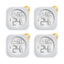Hygrometer in 4-pack - Small digital hygrometer - With accurate indoor thermometer - Practical hygrometer suitable for bedrooms, kids&