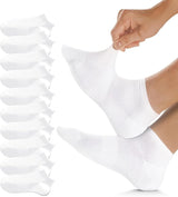 10 pairs of unisex sports socks - breathable cotton - short running socks - quarter socks - unisex (white)