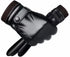 Black winter gloves made of genuine leather - warm and insulated gloves - adjustable size - compatible with touchscreen devices - non-slip palm - cashmere lining - windproof, rainproof and snowproof