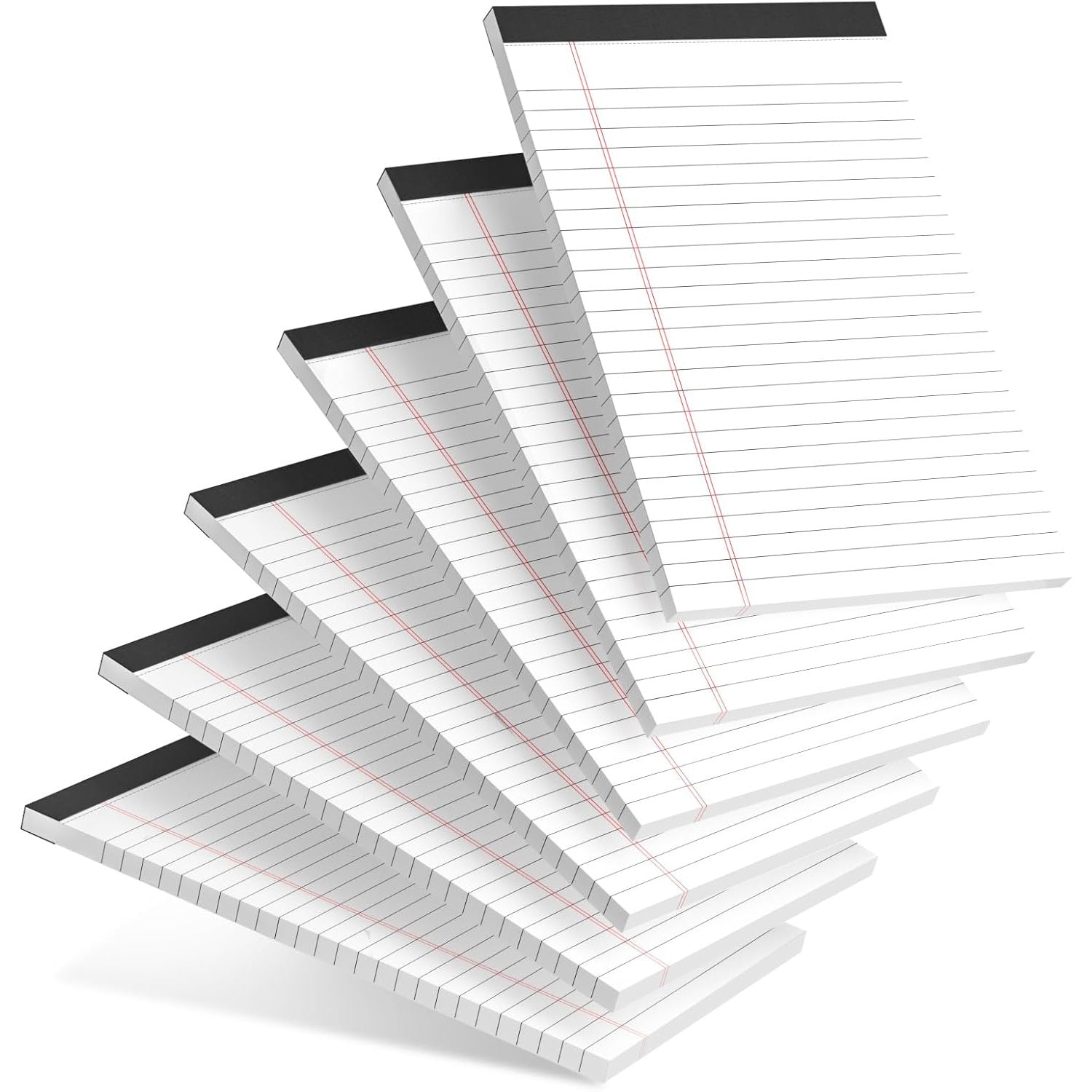 Notebooks - Notebooks - 5×8 inch - Notepads - 6-pack - for work, study, daily notes, checklists, lined writing pads, memos, office, home, school - 30 sheets/pack