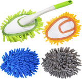 Cloth brush - Microfiber cloth - Hand-washable cloth - With 4 replaceable microfiber heads - Can be used wet and dry - Removable cleaning accessories - Suitable for office, car, windows, furniture and walls