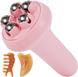 Massager - Portable Lymph Massage Roller - Neck Roller - Massage Tool - Helps Release Muscles, Face and Body - Face Roller - Facial Gua Sha Set (pink)