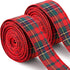 Christmas checkered ribbon - Jute ribbon with wire edge - Easy to bend - Red and green checkered ribbon - For Christmas tree decoration - DIY - Flower arranging - Crafting - 5 cm * 6 m