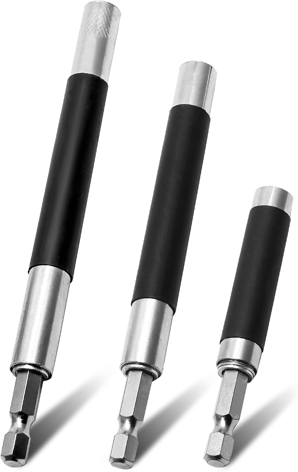 Biaungdo Magnetic Drill Bit Holder, 3 Pack Scalable Screw Drive Guide Self Retracting Sleeve, Mixed Length Extension Bar Adapter Prevent Screws Shaking (80 mm/120 mm/140 mm)