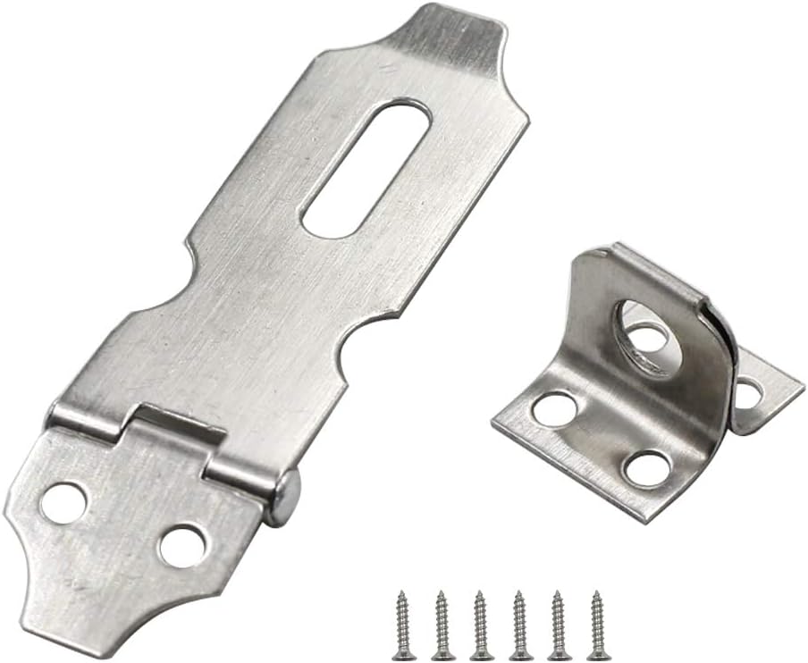 Biaungdo 2" Padlock Hasp Latch Lock Door Clasp Gate Lock Stainless Steel Silver 12 Pack
