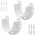 Biaungdo 1-1/4 Inch Stainless Steel Closet Rod End Supports, 2 Pcs White Heavy Duty Wardrobe Rod Brackets Closet Pole Sockets Flange Rod Holder, U-Shaped