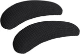 FORCHEER Office Chair Armrest Covers Stretchable Water Resistant Jacquard Elastic Band Short Computer Chair Arm Covers for Desk Chairs 8-13inch Washable 2 Pieces-Black