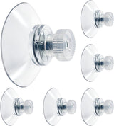 Biaungdo 6 Pack 32mm Suction Cups with Screws Nut, Clear PVC Sucker Pads Holder, Plastic Strong Sucker Suction Cup Holder for Window, Bathroom Wall, Car Shade, Home Decoration
