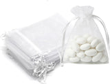50Pcs White Organza Bags 3x4 Inch, Small Sheer Wedding Party Favor Bags with Drawstring, Mesh Jewelry Gift Bags Christmas Candy Pouches