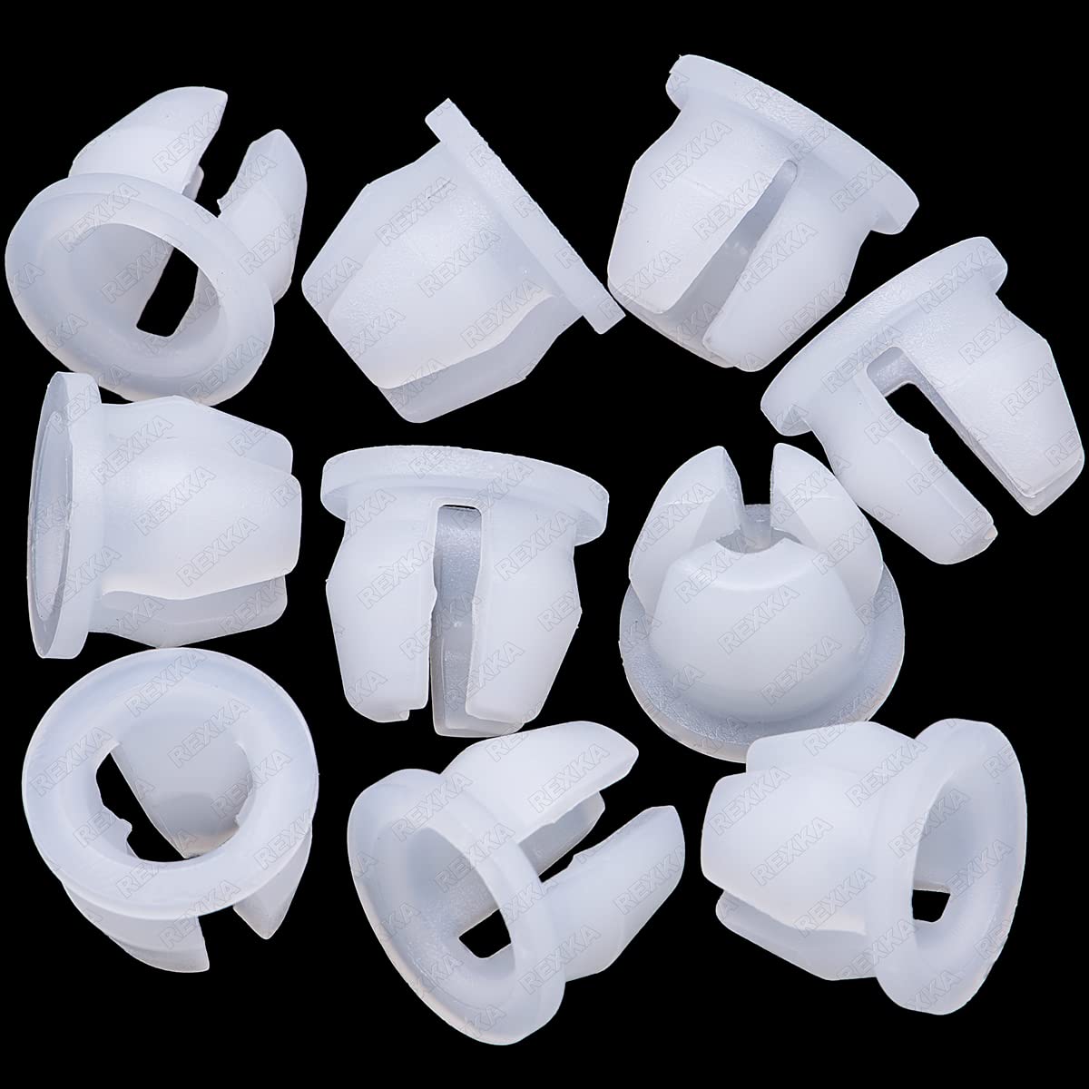 Rexka 10pcs Headlamp Assembly Grommet Retainer Clip Nut N811169S Compatible with Ford Toyota 90189-06111 4Runner, Land Cruiser, Pickup, Tacoma,Tercel, Expedition, Explorer,F150,Ranger, Mustang, Trucks