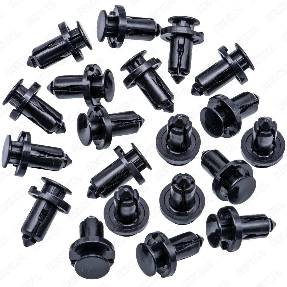 Rexka 20pcs Splash Shield Under Cover Mud Guard Wheelhouse Liner Bumper Cover Push Type Retainer Clip for Nissan 01553-09241 240SX Maxima Subaru Forester Impreza Legacy Outback STI Tribeca WRX
