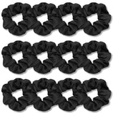 Scrunchies or Hair Sleep, Premium Satin Sot Than Silk or Women Curly Hair, Cute Bands Ties or Girls Thin | Thick Hair Styling, 12 Pack, Black