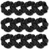 Scrunchies or Hair Sleep, Premium Satin Sot Than Silk or Women Curly Hair, Cute Bands Ties or Girls Thin | Thick Hair Styling, 12 Pack, Black