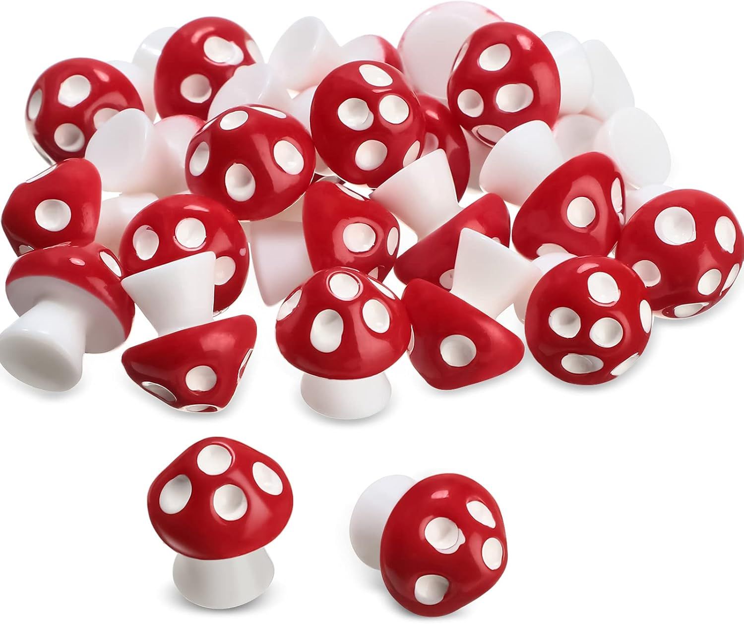24 Pcs Mini Resin Mushrooms Tiny Mushroom Miniature igurines airy Wild Garden Supplies Small Mushrooms Micro Model Decoration Landscape Crat Accessories or DIY Home Dollhouse Handmade Decor