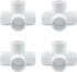Biaungdo 4 Pcs 1/2" PVC Pipe Fitting, 4 Way Elbow Pipe Connector Furniture Grade Corner Fittings PVC Elbow Fitting for DIY Shelf Garden Support PVC Structure（White）