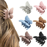 6PCS Hair Clip, 2 Inch Butterly Claw Clips or Women Girls Small Nonslip Butterly Jaw Clips or Thick Hair and Strong Hold, Pack o 6, Solid color(blue+black+white+brown+an+coee)