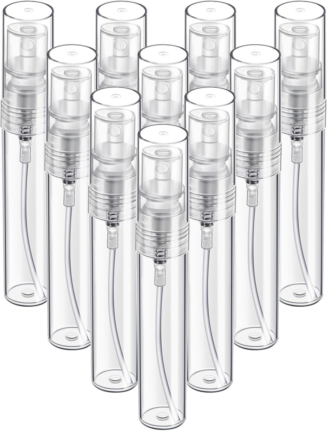 Mini Spray Bottle, 10 Pack 5ml Mini Plastic Spray Bottle Empty, ine Mist Reillable Mini Perume Bottle, Perume Atomizer, Small Sample Containers, Plastic Portable Travel Bottle, Clear