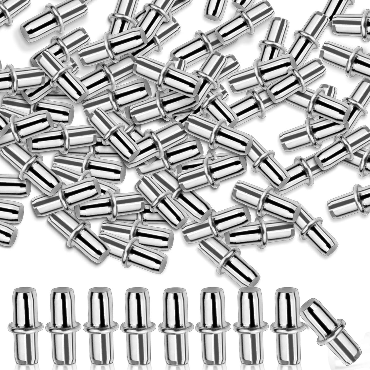 50 Pack Shel Pins, Metal Nickel Support Pegs Cabinet Support Pins or urniture Shelves Bracket