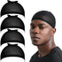 Wig Cap or Men, 4PCS Black Hair Stocking Cap, Nylon Wig Caps Black, Hair Net or Men, Stretchy, Natural, Lightweight Wave Caps
