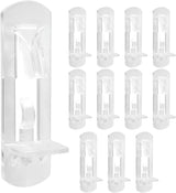 Biaungdo 12 Pcs Plastic Locking Shelf Support Pegs, 5mm Clear Cabinet Shelf Pins Self-Locking Cabinet Shelf Pegs Clips for Kitchen Furniture Bookcase Closet(Fit 5mm Diameter Hole & 3/4 Inch Shelf)