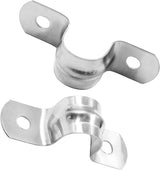 Biaungdo 30 Pcs M12 Rigid Pipe Strap, 1/2" Stainless Steel Two Hole Strap U Bracket Pipe Clamps Heavy Duty Conduit Clamps Tension Tube Clip Cable Clamp Hanger with 2 Holes for Pipe Cable(Silver)