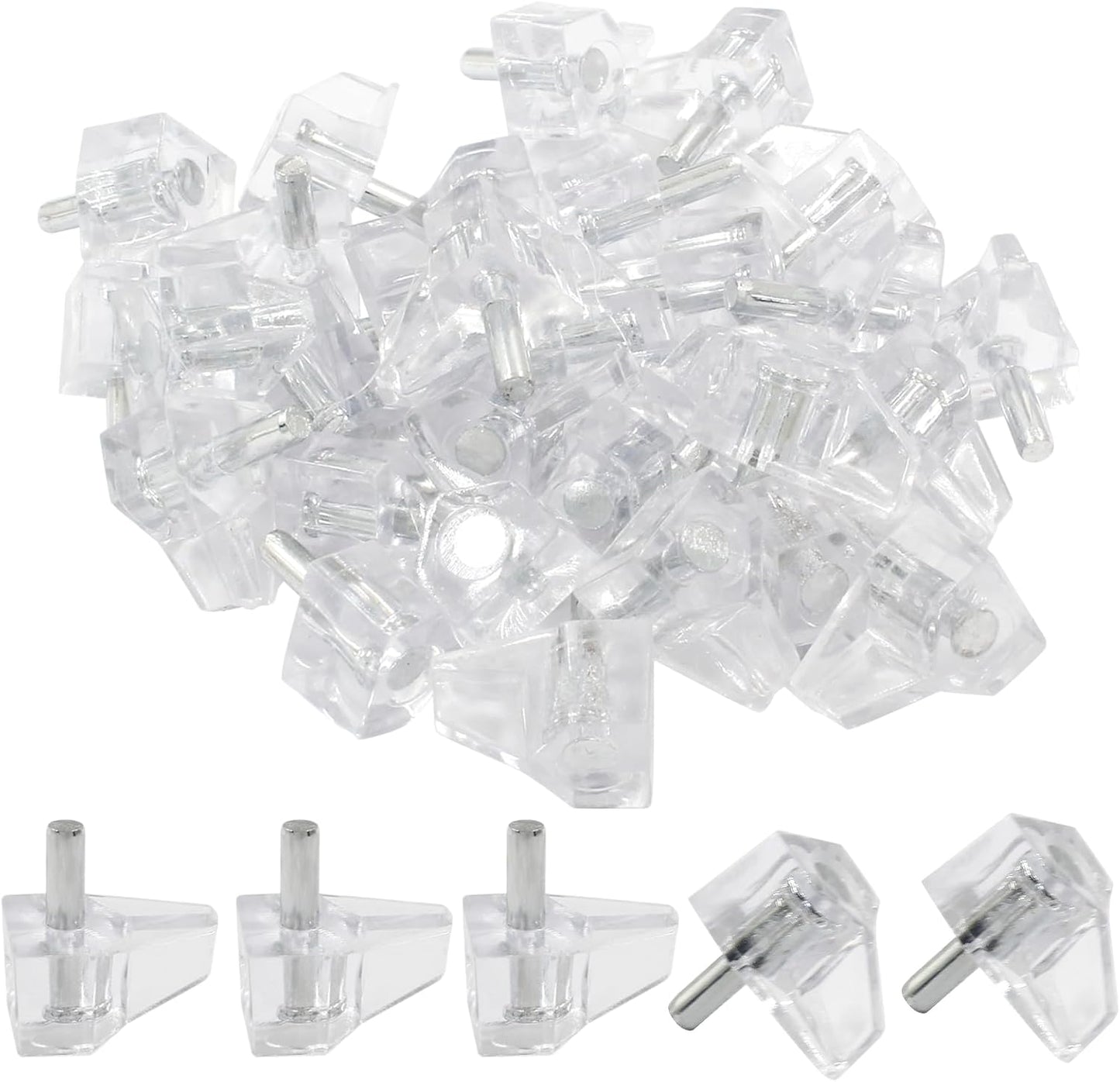 Biaungdo Clear Shelf Support Pegs, 30 Pcs 3mm Plastic Shelf Pins Small Cabinet Shelf Pegs Shelf Holder Pins Bracket Replacement Pegs Cabinet Shelf Clips for Kitchen Furniture Book Shelves Cupboard