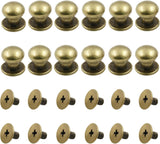 Biaungdo 12pcs 0.31" x 0.39" Mini Drawer Pulls, Round Cabinet Knobs Handles Pulls for Dresser Closet Chest Drawer Wooden Jewelry Box Cases, Antique Bronze