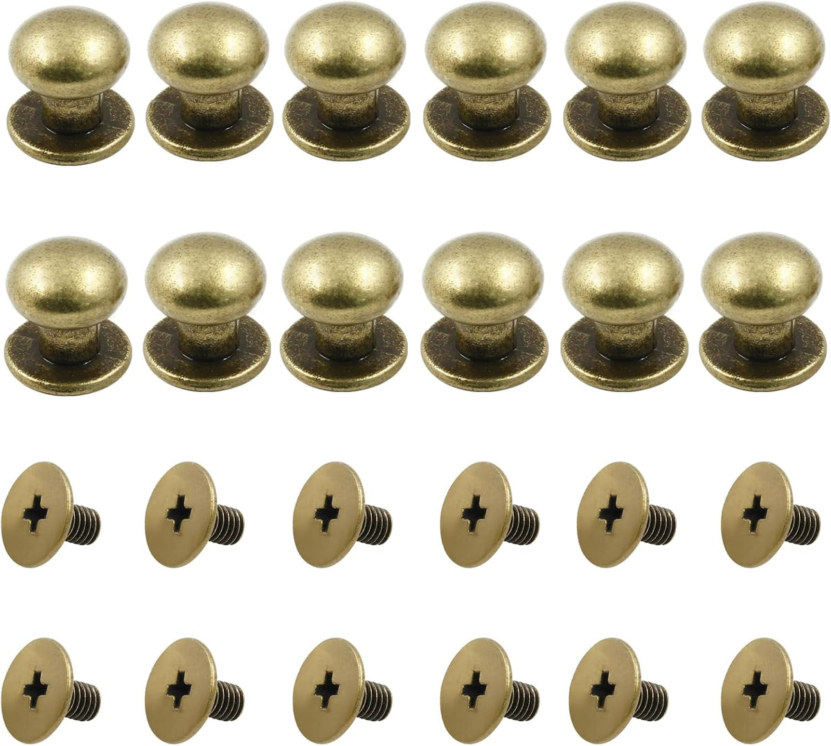 Biaungdo 12pcs 0.31" x 0.39" Mini Drawer Pulls, Round Cabinet Knobs Handles Pulls for Dresser Closet Chest Drawer Wooden Jewelry Box Cases, Antique Bronze