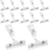 Biaungdo 12 Pcs Rotating Clip Swivel Sign Rotatable Holding Clamp, Clear Rotating Sign Clip Price Display Holder Clips for Shelves, Store, Business, Exhibition, Supermarkets