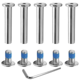 Biaungdo 5 Sets 32mm Inline Skate Wheels Screws, 6mm OD Inline Skate Replacement Bearings Roller Skating Screws Skating Wheel Axles Socket Screw with 1 Pack Installation Tool