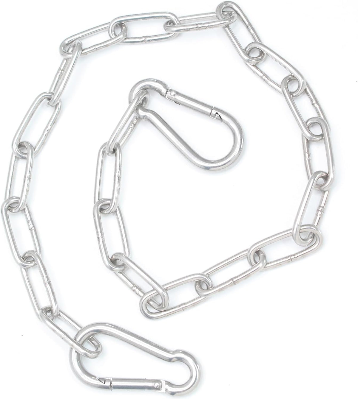 Biaungdo 20 Inch Gate Chain Lock, Chain Link Lock Fence Gate Latch with Carabiner, Stainless Steel Chain Link Gate Lock for Outdoor Fence, Livestock Gate, Yard