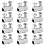Biaungdo 12 Pcs Stainless Steel Wire Rope Cable Clamp, Adjustable New Upgrade Double Hole Wire Rope Clamp Fastener