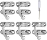 Biaungdo 5pcs Retro Vintage Style Swing Bag Clasp Closure Lock Latch for Furniture Wooden Box Jewelry Case Silver Tone with Mounting Screw & Screwdriver, 33 x 29 mm
