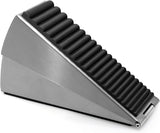 Biaungdo 1 Pack Heavy Duty Door Stopper, Up to 3 Inch Tall Adjustable Spring Loaded Large Door Stopper Wedge Stoppers Stainless Steel Doorstop for Bottom of Door(Brushed Nickel)