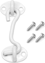 Biaungdo Heavy Duty Hook and Eye Latch, 3 Inch White Privacy Hook Barn Door Lock Easy Lock, Stainless Steel Gate Latch for Doors/Windows/Sheds/Gates/Fences/Closets/Cabinets, 1 Pack