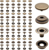 Biaungdo 200pc 15mm Heavy Duty Snap Fasteners Kit, Metal Leather Snap Button Press Stud Cap for Canvas, Marine, Boat, Bronzer (4 Components, 50pc Each)