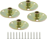 Biaungdo Furniture Leg Mounting Plates, 4 Sets 5/16 Attachment Plates with Hanger Bolts Screws for Furniture Sofa Cabinet Chair Couch Seats Strengthen Weak Furniture feet Repair Plates(5/16x37x2.5mm)