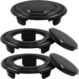 Biaungdo 2 Sets 3 Inch Outdoor Patio Table Umbrella Hole Ring and Cap Set, Standard Size Garden Beach Tablet Thicker Hole Ring Plug and Cap Set(Black, Compatible 32-48mm Umbrella Tube)