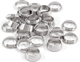 Biaungdo 12 Pairs Compression Fitting Ferrule Sleeve, 304 Stainless Steel 3/8" Tube OD Compression Double Ferrule Sleeve Ring